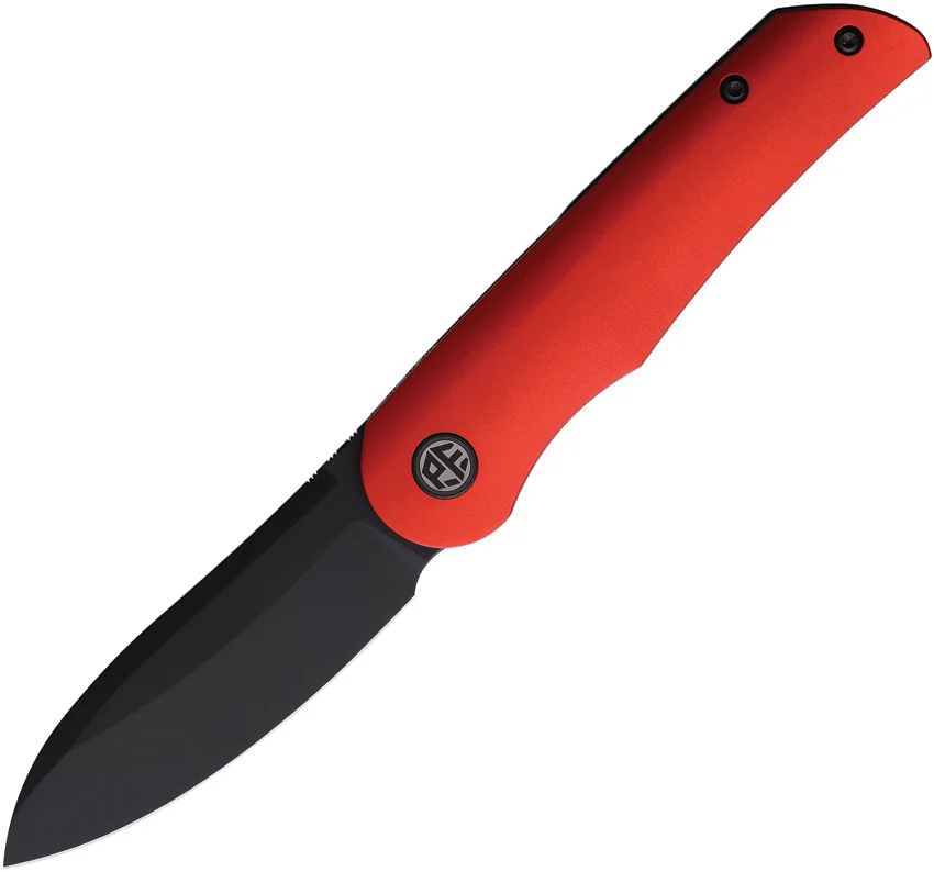 Petrified Fish El Camino Liner Lock Knife Red Aluminum (3.5" Black) PFE16RADW