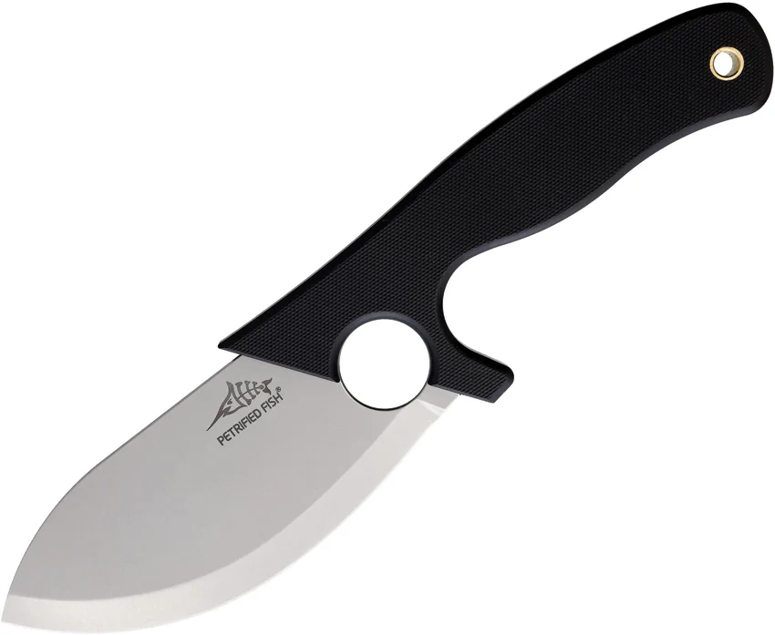 Petrified Fish EEL Fixed Blade Knife Black G-10 (3.5" Stonewash) PFH01DW