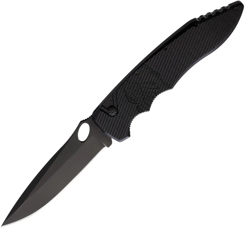 Piranha Predator Black Tactical Automatic Knife (4.1" Black)
