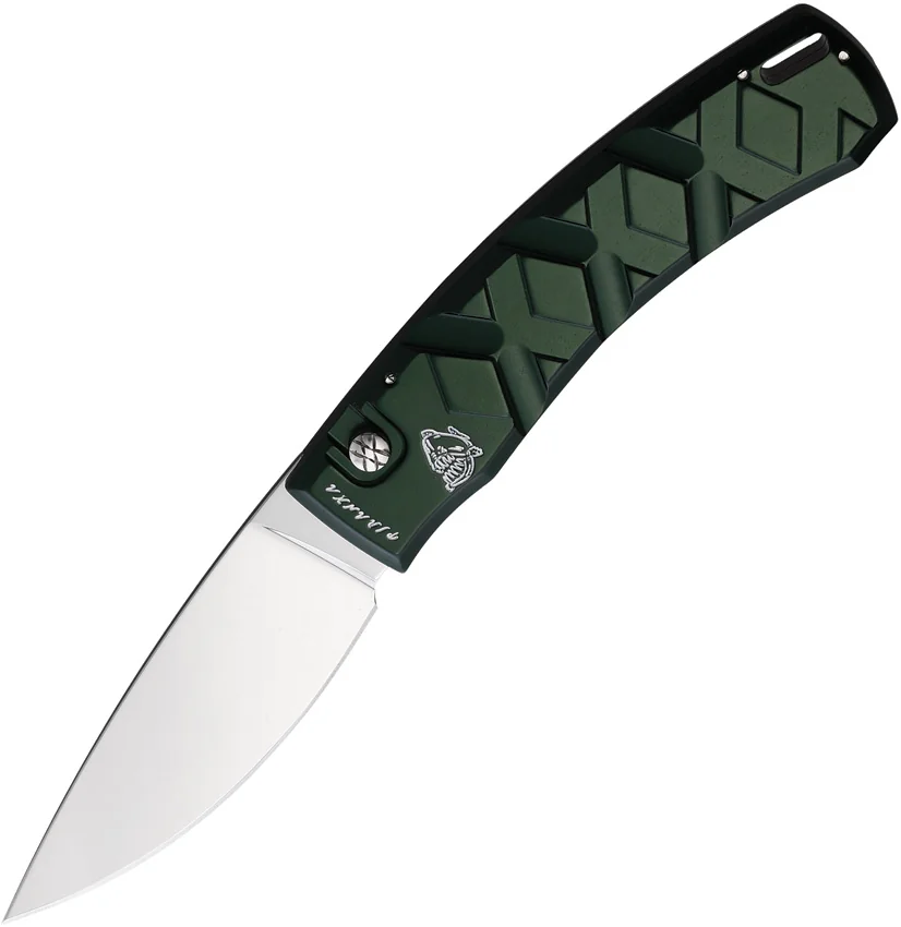 Piranha Knives Auto X Button Lock Green