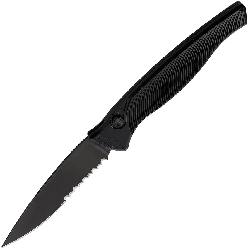 Piranha DNA Automatic Knife Black Tactical (3.25" Black Serr)