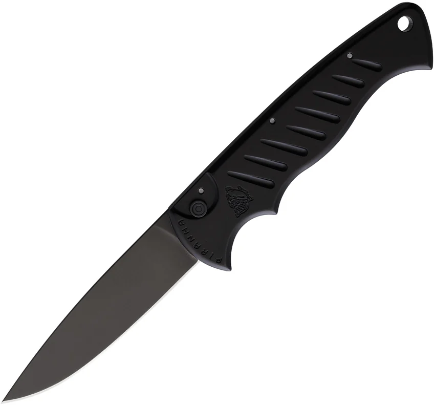 Piranha Pocket Automatic Knife Black Tactical (3.2" Black)