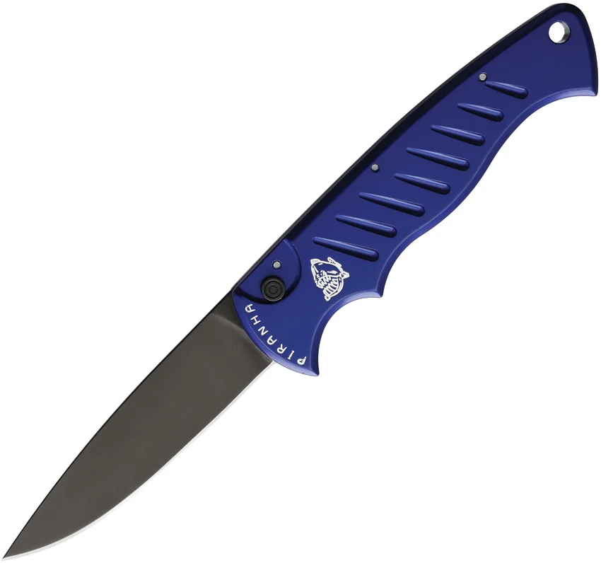 Piranha P-1 Pocket Automatic Knife Blue Tactical (3.2" Black)