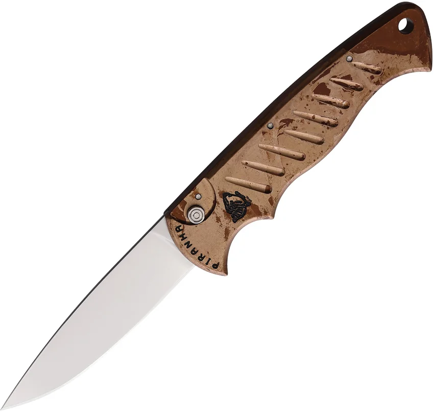 Piranha P-1 Pocket Desert Camo Automatic Knife (3.2" Mirror Plain)