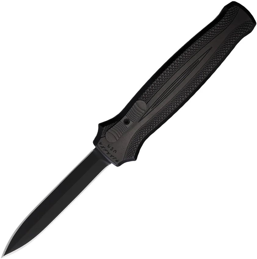 Piranha Rated-X D/A Dagger OTF Automatic Knife Black (3.5" Black)