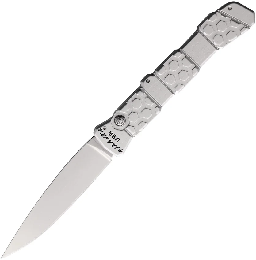 Piranha Knives Auto 21 Button Lock Silver