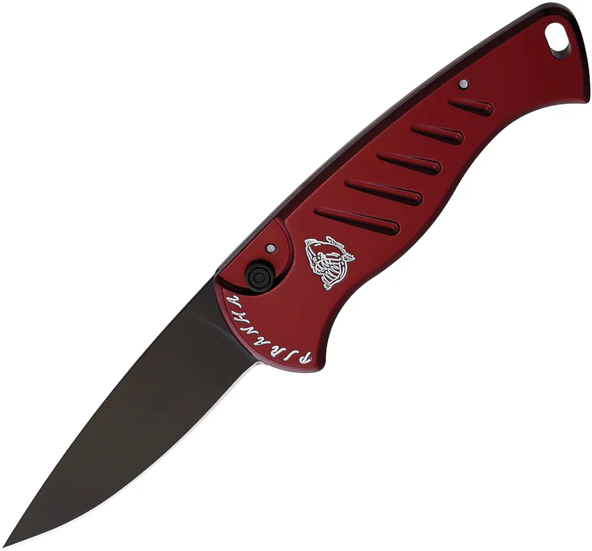 Piranha Fingerling Automatic Knife Red Tactical (2.5" Black)