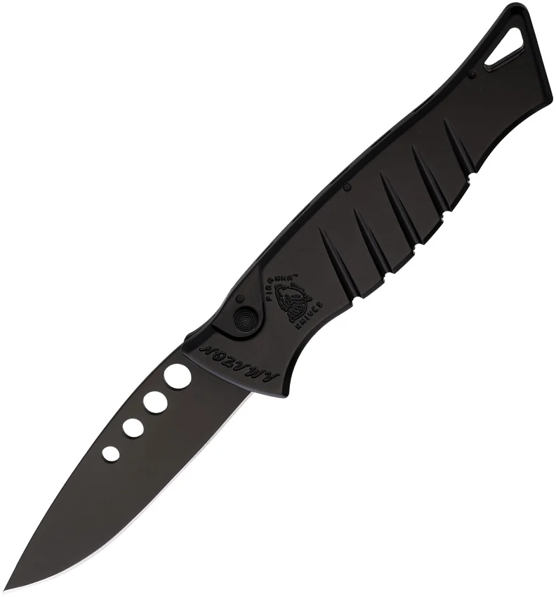 Piranha Knives Auto Amazon Button Lock Blk