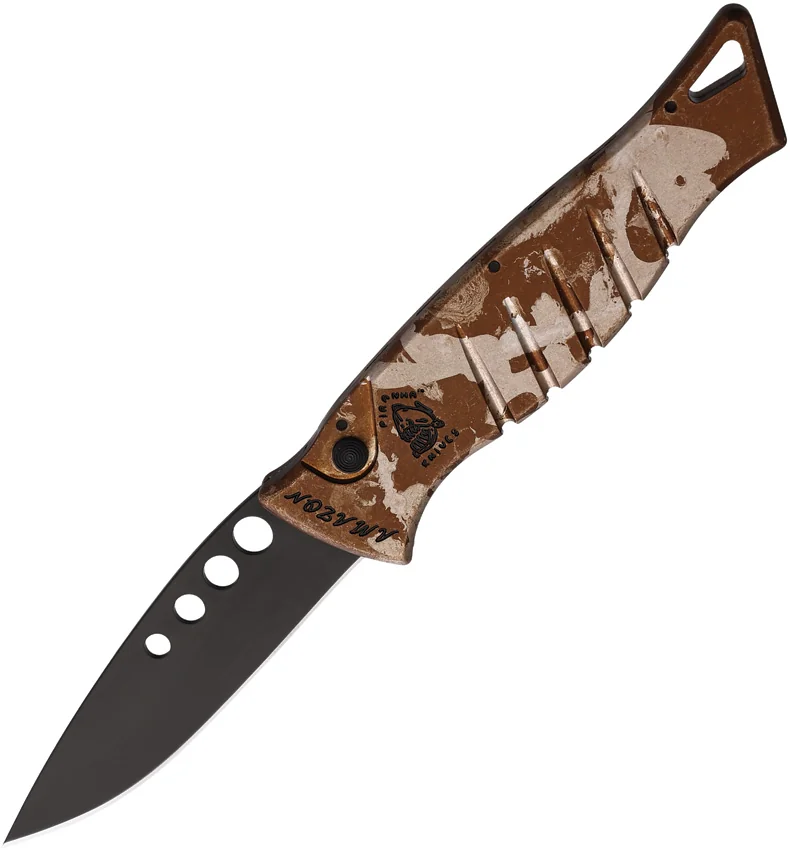 Piranha Knives Auto Amazon Button Lock Cam