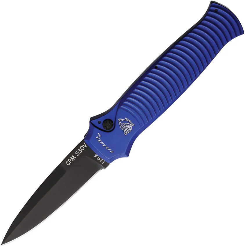 Piranha Bodyguard Automatic Knife Blue Tactical (3.3" Black)