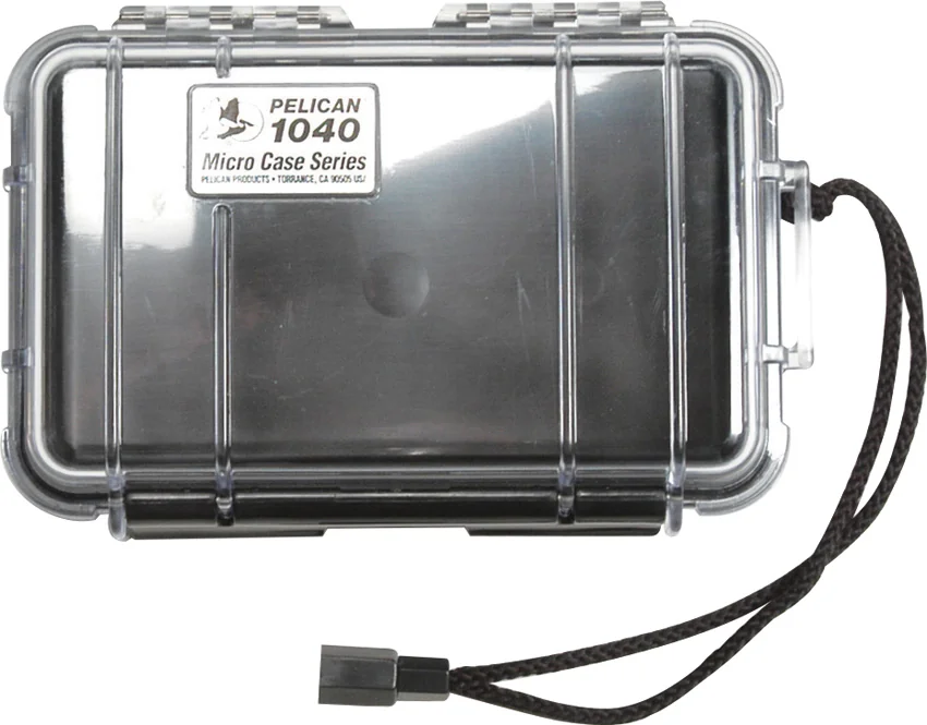 Pelican 1040 Micro Case Water Resistant Storage w/ Carabiner (Clear)