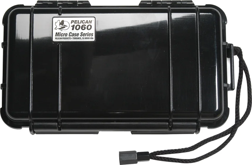 Pelican 1060 Micro Case Water Resistant Storage w/ Carabiner (Black)