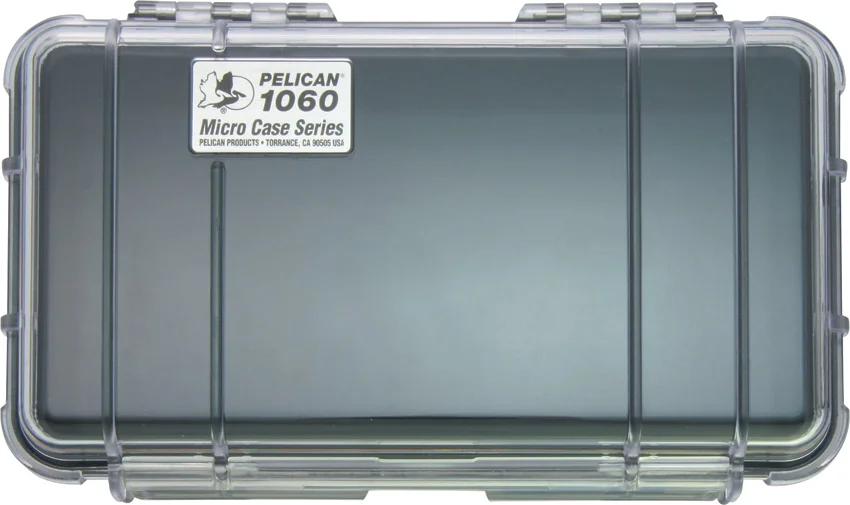 Pelican 1060 Micro Case Water Resistant Storage w/ Carabiner (Clear)