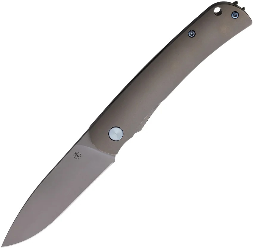 PMP Knives User II Frame Lock Knife Gray Titanium w/ Blue (3" Bead Blast)