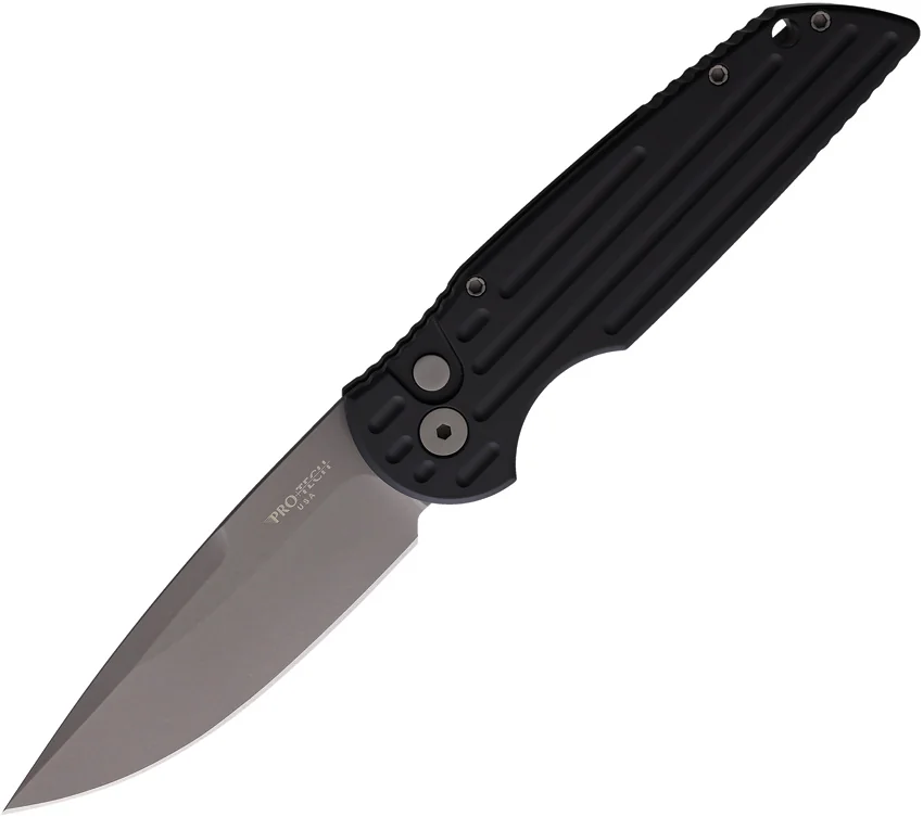 Pro-Tech Tactical Response TR-3 Knife Black w/ Grooves (3.5" Bead Blast)