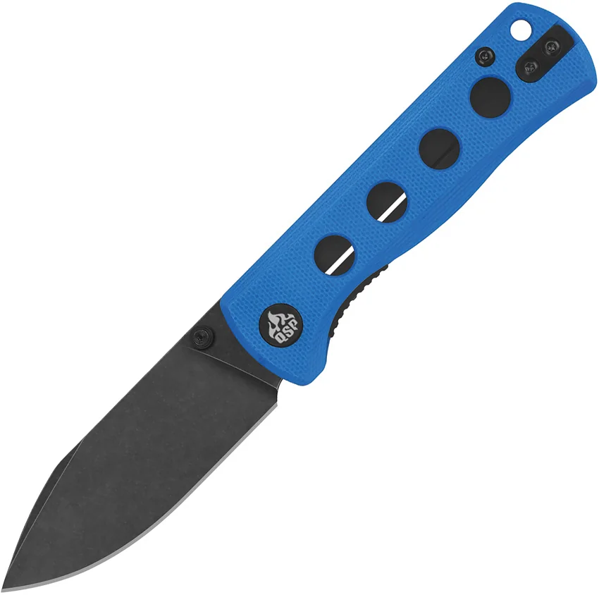 QSP Canary Folder Liner Lock Knife Blue G-10 (2.8" Black Stonewash 14C28N)