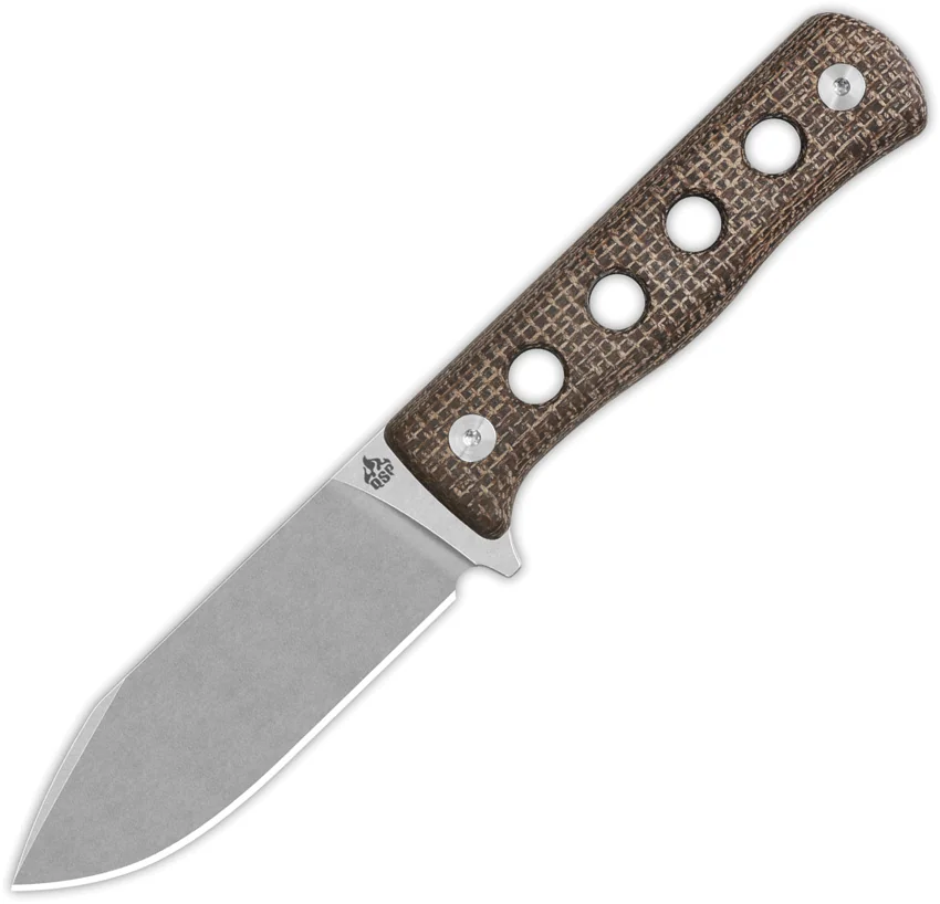 QSP Canary Fixed Blade Fixed Blade Knife Dark Brown Micarta (4.25" Stonewash)