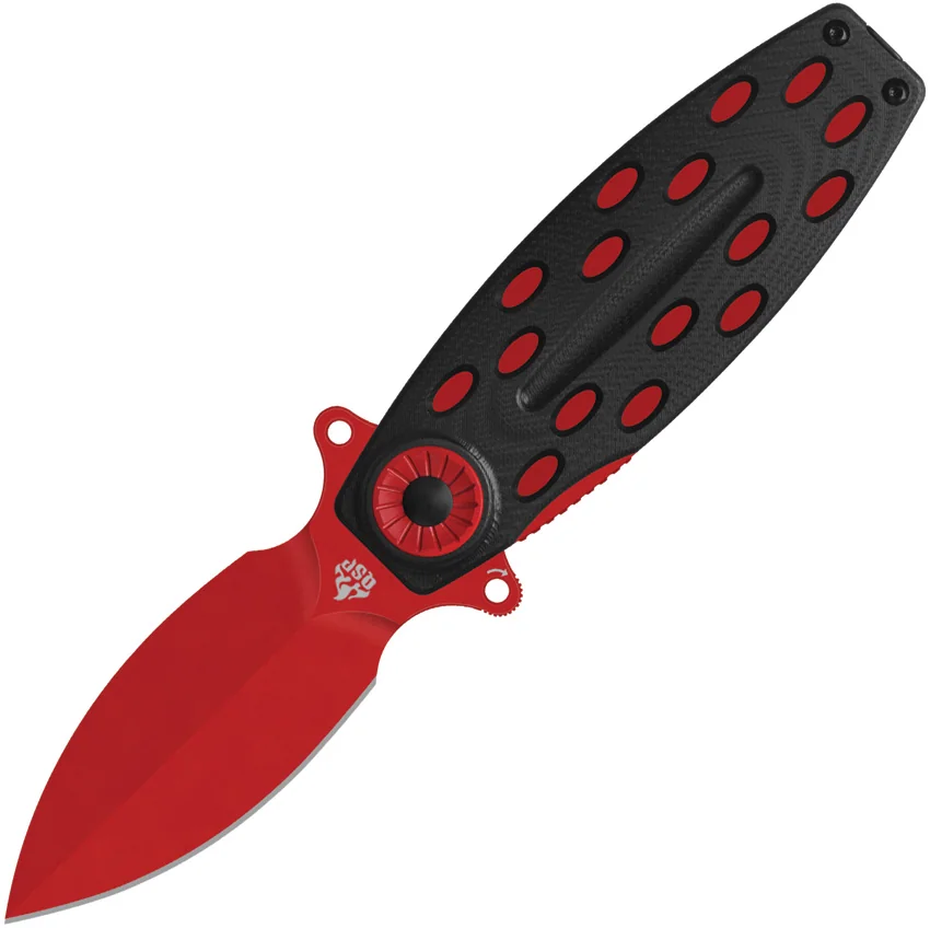 QSP Beetle Liner Lock Knife Black G-10 (3" Red) QS162-D