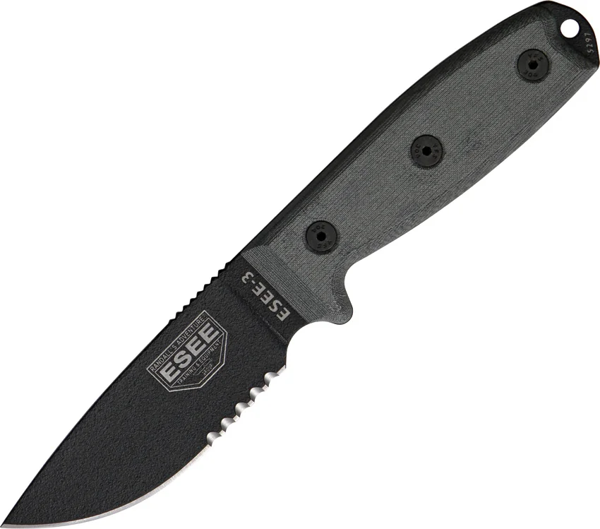 ESEE Knives ESEE-3SM Modified Knife Coyote Sheath (3.88" Black Serr)