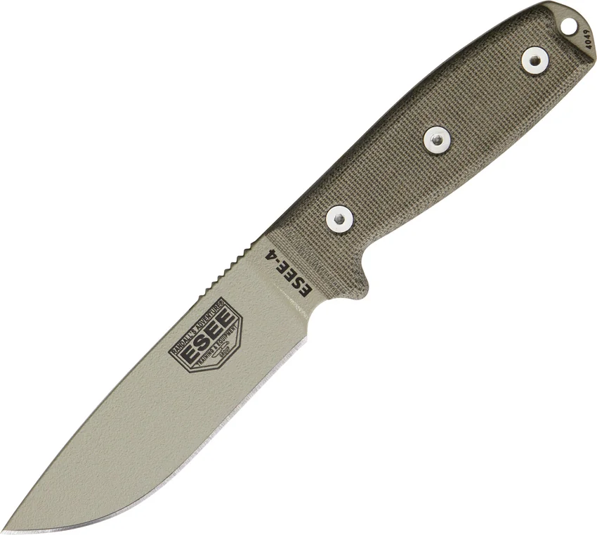 ESEE Knives ESEE-4P-DT Fixed Blade Knife (4.5" Tan Plain)