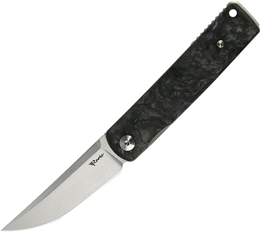 Reate Bushido Liner Lock Knife Titanium + Dark Matter Purple FC (2.8" Satin)
