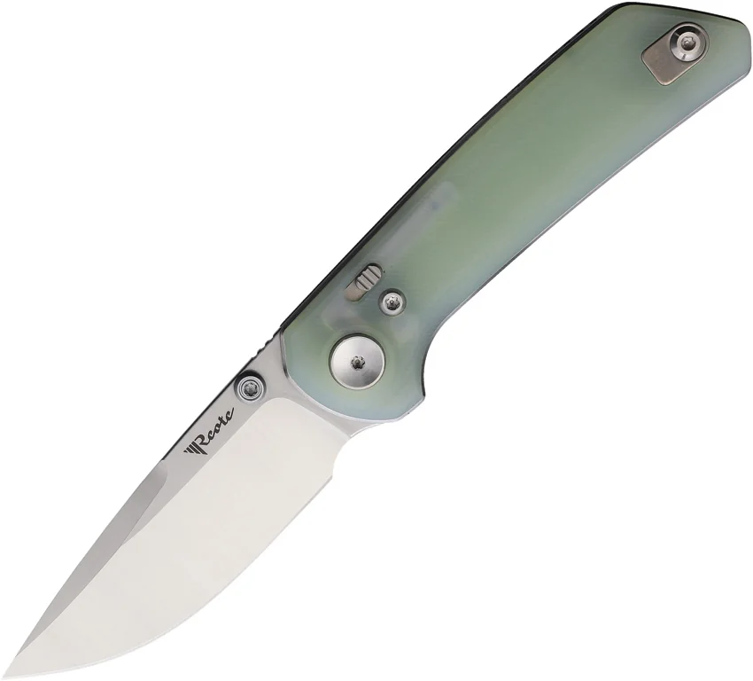 Reate PL-XT Pivot Lock Knife Jade G-10 (3" Stonewash Nitro-V)