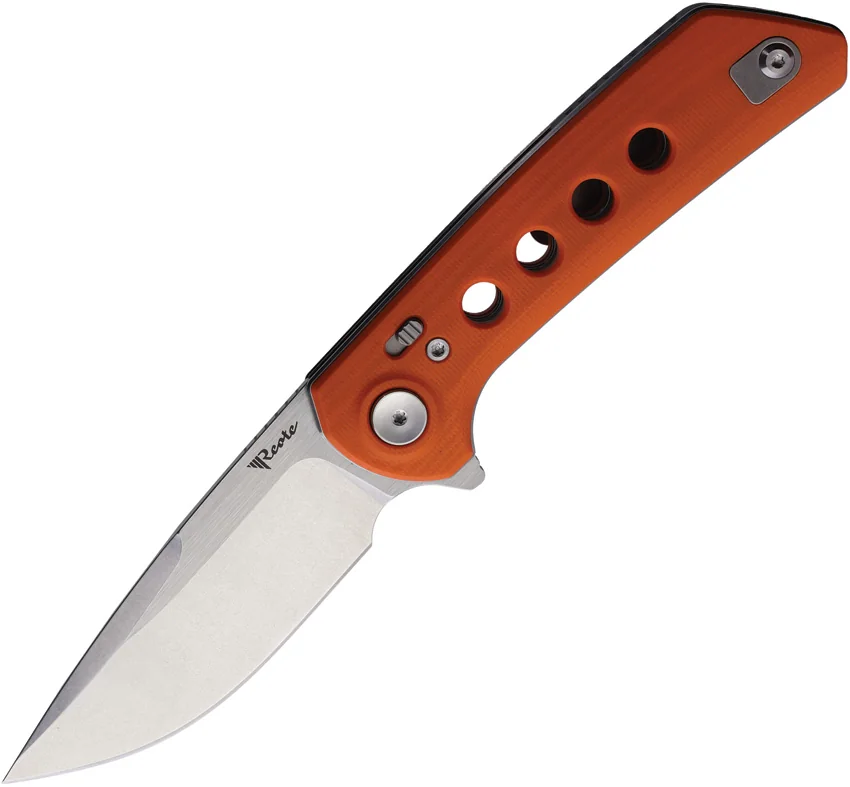 Reate PL-XF Pivot Lock Knife Orange G-10 (3.4" Stonewash Nitro-V)