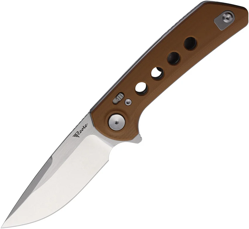 Reate PL-XF Pivot Lock Knife Tan G-10 (3.4" Stonewash Nitro-V)