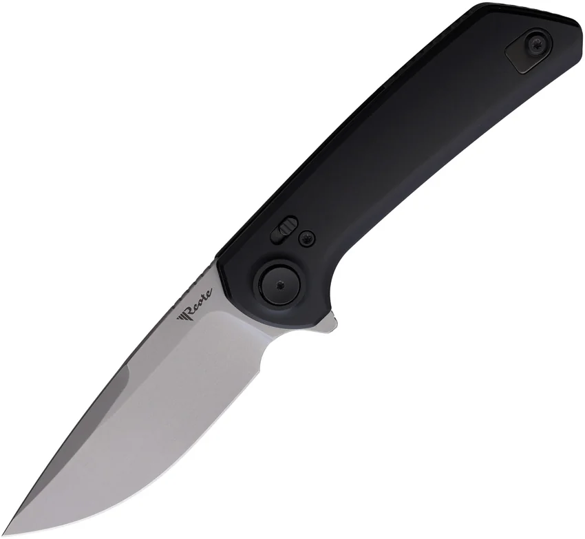 Reate PL-XF Pivot Lock Knife Black Aluminum (3.4" Stonewash)