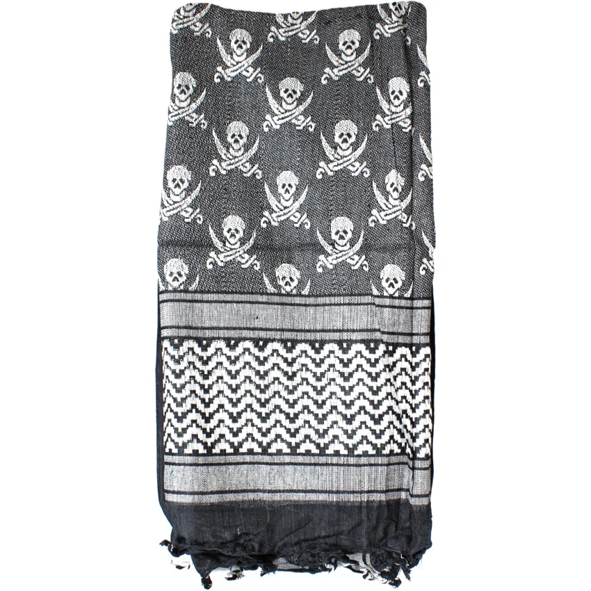 Red Rock Outdoor Gear Jolly Roger Tactical Shemagh Head Wrap (Black/White)
