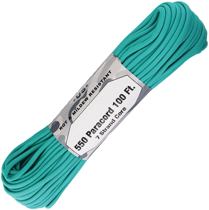 Teal 550 Paracord Nylon Braided 7-Strand Core (100') USA