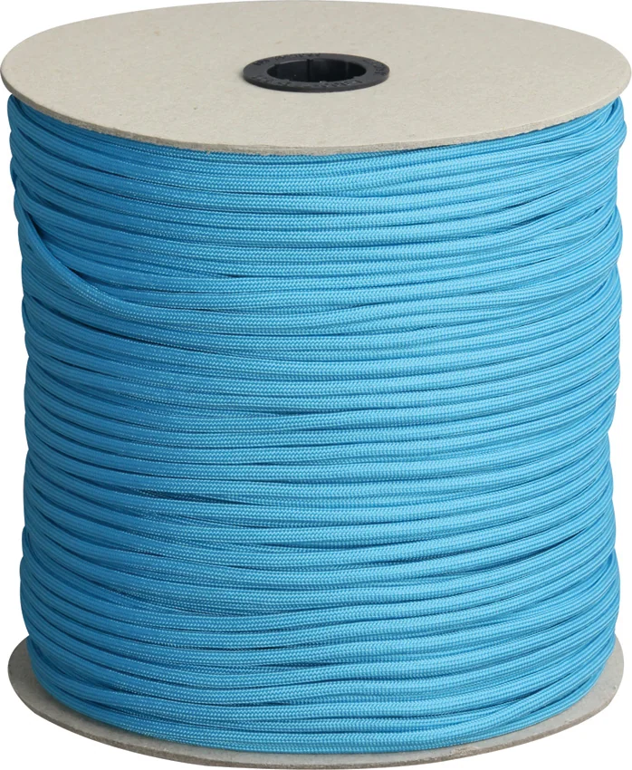 Marbles 550 Neon Turquoise Paracord Blue Nylon (1000') USA
