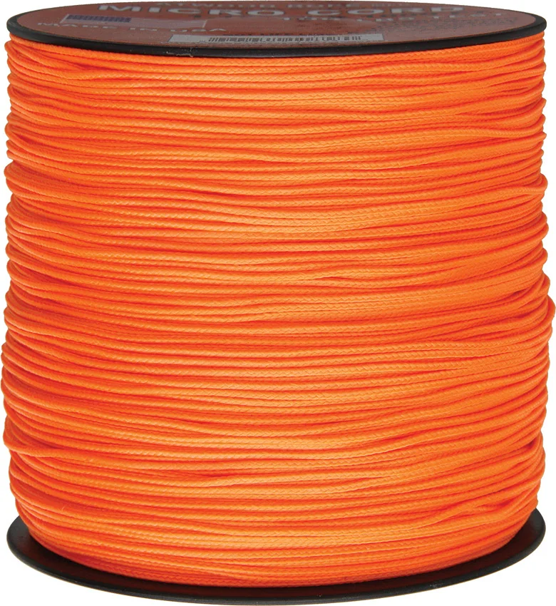 Neon Orange Nylon Micro Cord Paracord (1000') USA