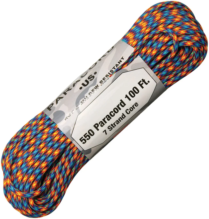 Fire & Ice Nylon Braided 550 Cord Paracord (100')