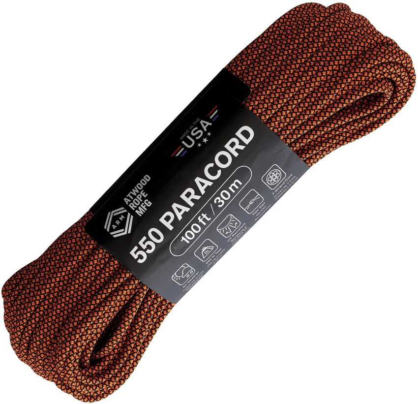 Atwood Rope MFG 550 Lb. Para Cord 100 Ft. Diamond (Orange)