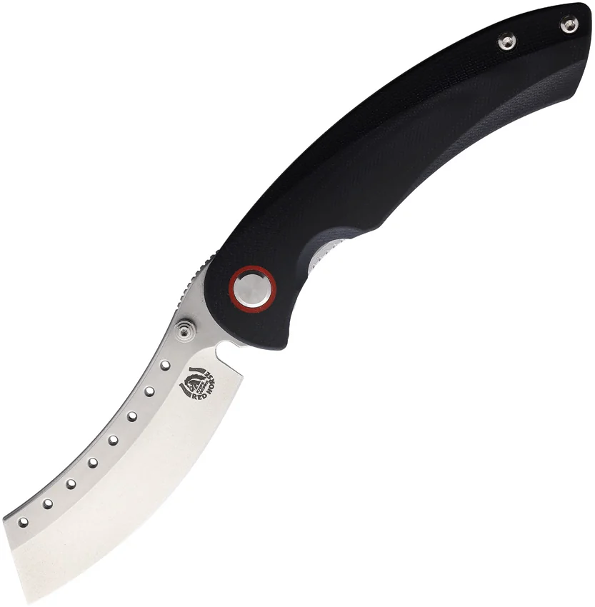 Red Horse Knife Works Hell Razor P Liner Lock Knife Black G-10 (3.6" Stonewash)