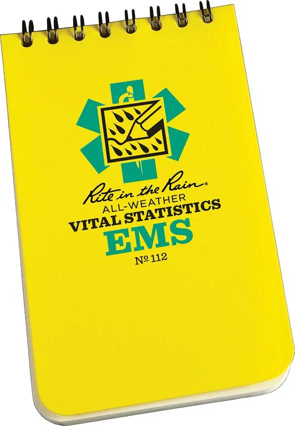Rite in the Rain EMS Vital Stats Top Bound 3" x 5" All-Weather Notebook (Yellow)