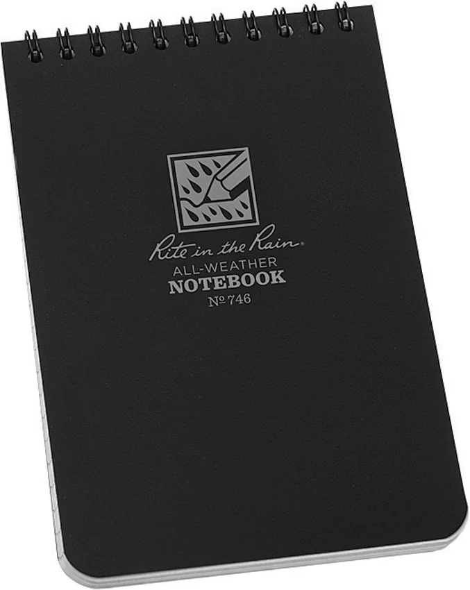 Rite in the Rain 6" X 4" Top Spiral Notebook (Black)