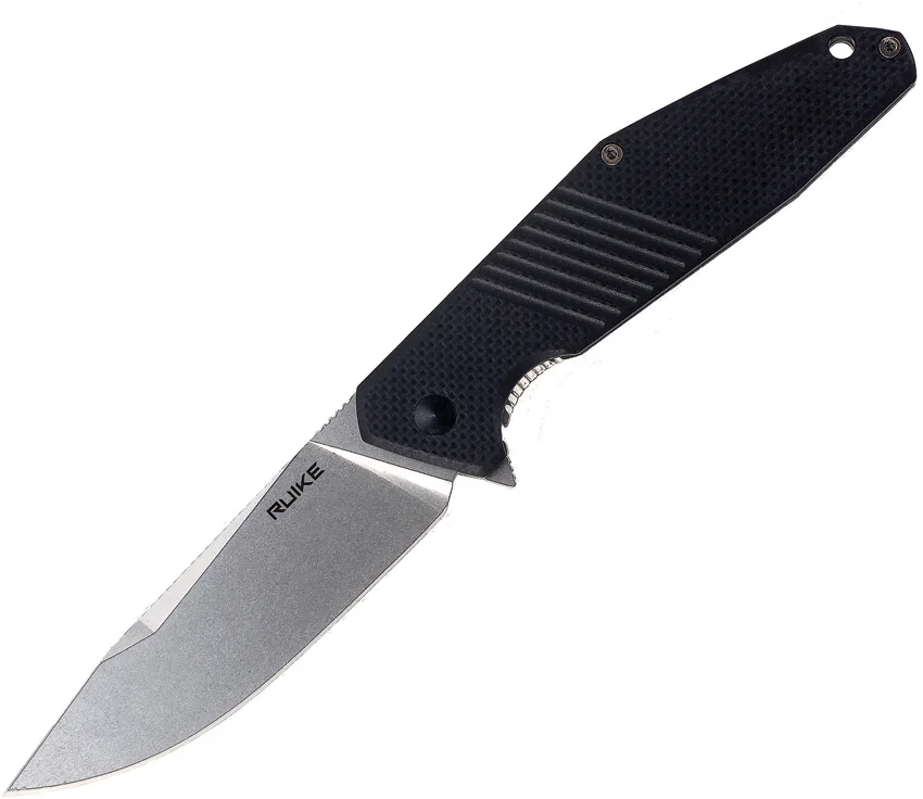 Ruike D191B Liner Lock Knife Black G-10 (3.6" Stonewash)