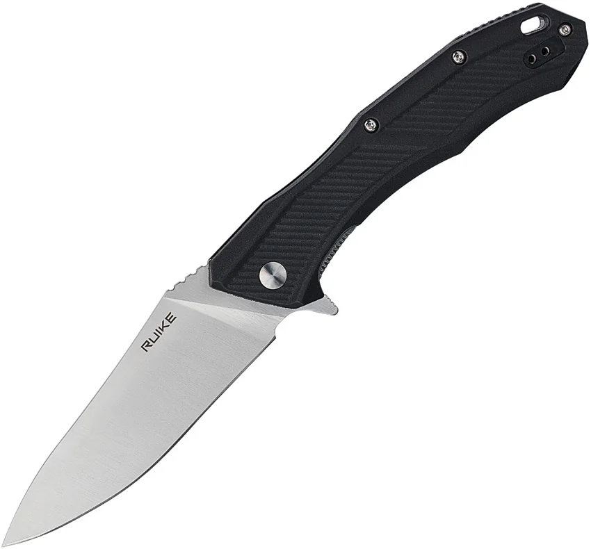 RUIKE D198 Liner Lock Knife Black Polymer (3.86" Stonewash)
