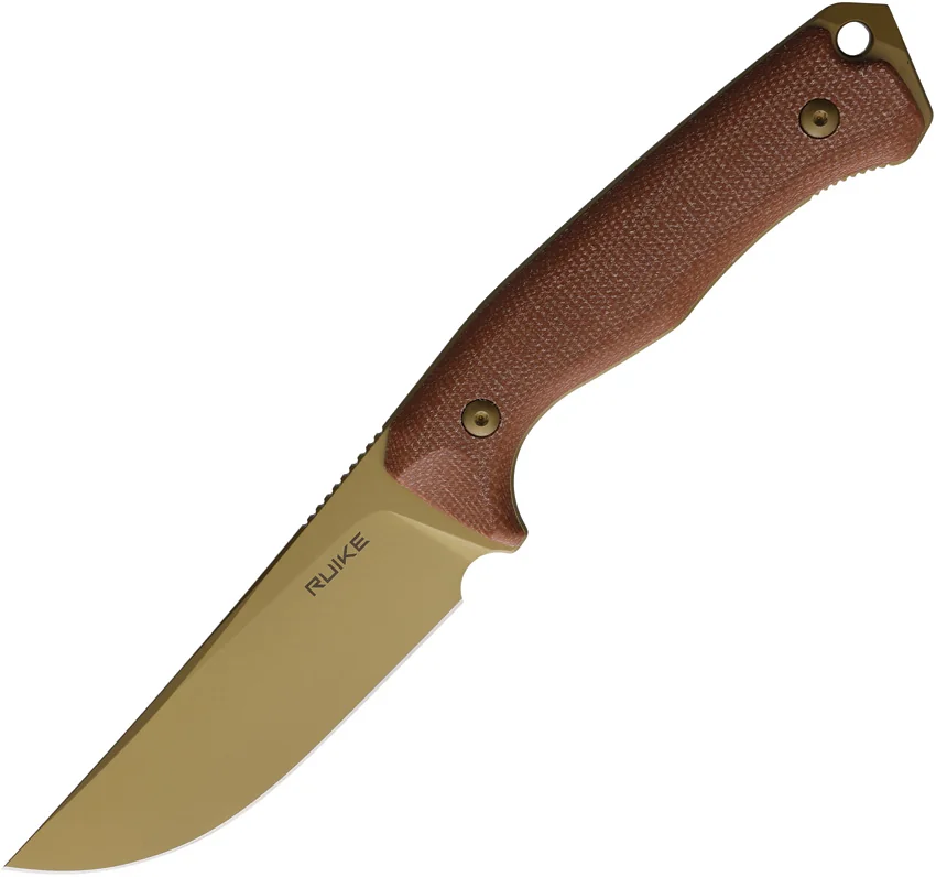 Ruike F186 Fixed Blade Knife Brown Micarta (4.4" Tan)
