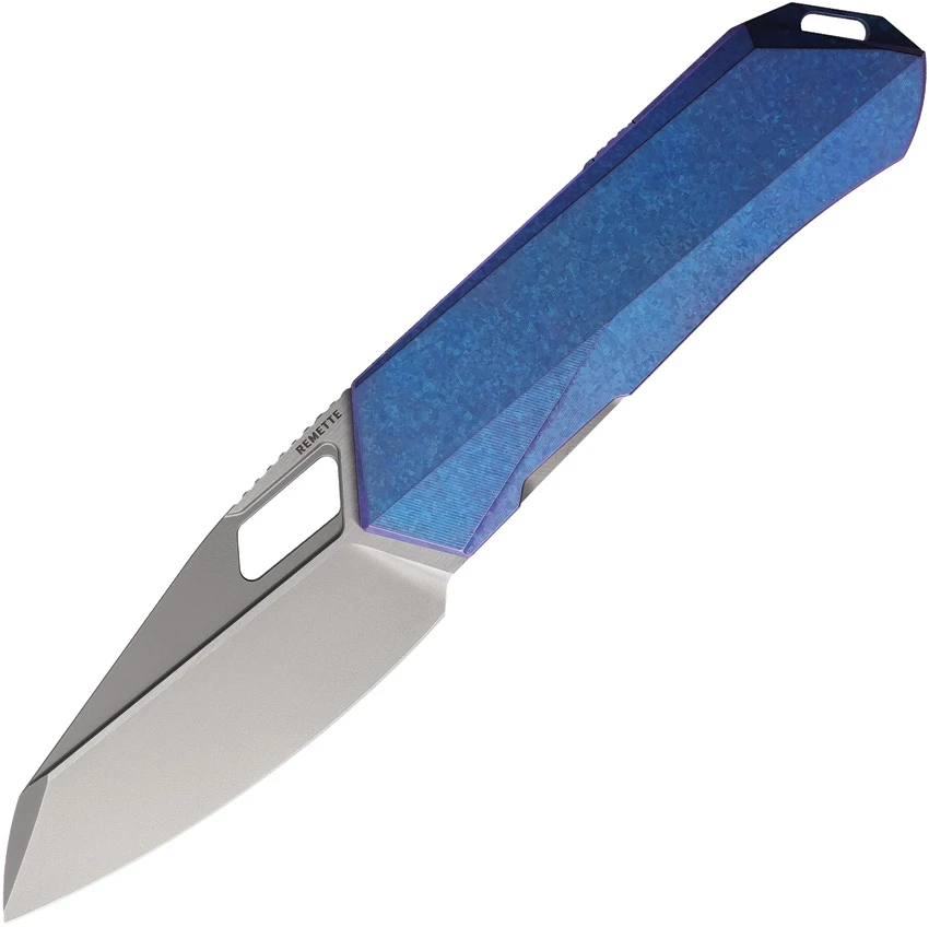 REMETTE RT-Woodpecker Liner Lock Knife Blue Titanium (3" Pearlescent)