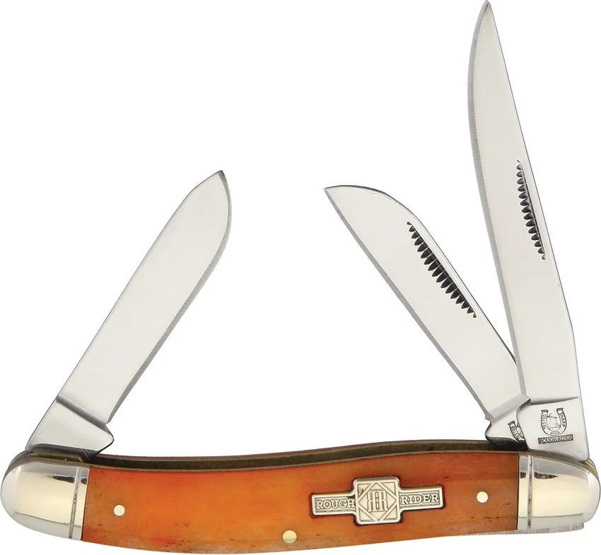 Rough Rider Knives Stockman Orange Bone