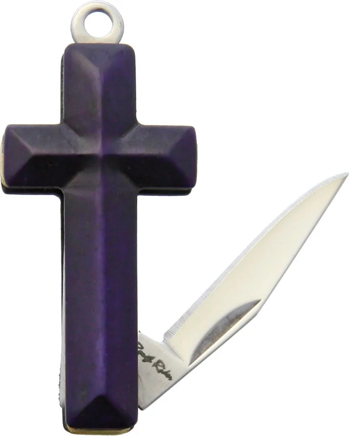 Rough Rider Knives Cross Knife Purple Smooth Bone