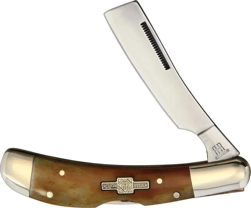 Rough Rider Knives Lockback Razor Smooth Amber