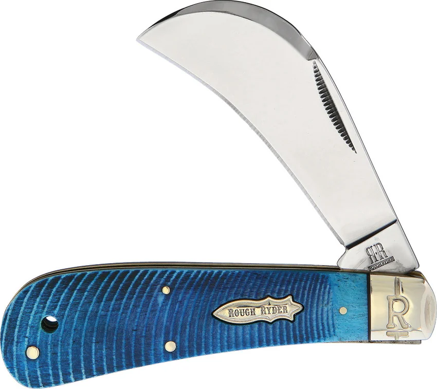 Rough Ryder Black And Blue Hawkbill Blue/Black Jigged Bone (3.00" Satin)