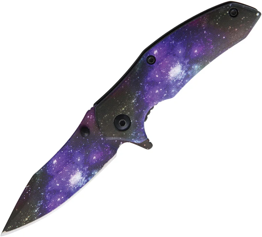 Rough Ryder Liner Lock Liner Lock Knife Purple Aluminum (2.25" Galaxy Space)