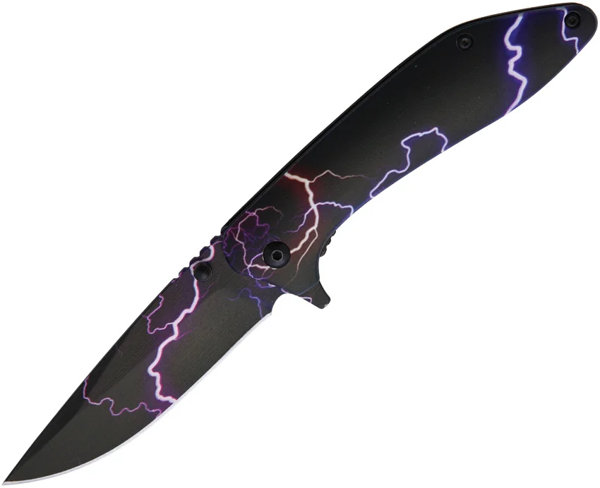 Rough Ryder Liner Lock Liner Lock Knife Black Aluminum (3.5" Galaxy Lightning)