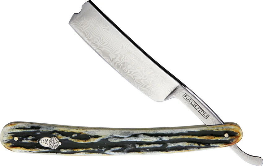 Rough Rider Knives Folding Razor Cinnamon Stag
