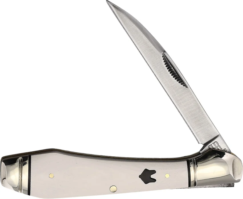 Rough Ryder Wharncliffe Folder Knife 3.6" White Smooth Micarta RR2308